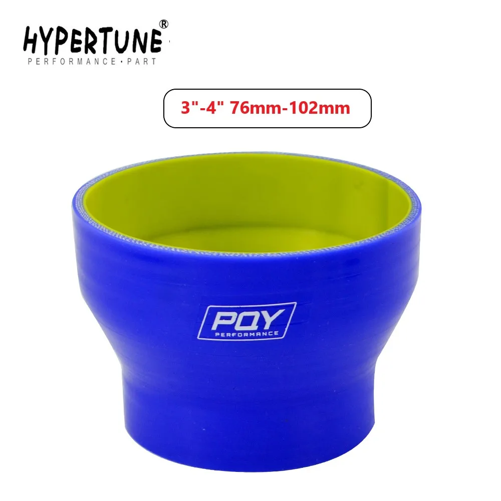 Hypertune - 3"-4" 76mm-102mm Silicone Hose Straight Reducer Joiner Coupling Blue&yellow HT-SH300400-QY