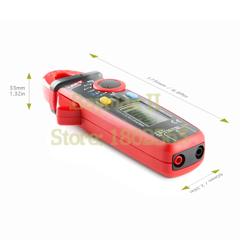 UNI-T UT210D True RMS AC/DC Current/Voltage Mini Clamp Meter with Frequency,Capacitance,Resistance,Temperature Measurement