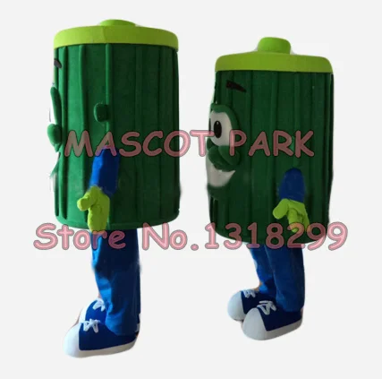 mascot 1 piece green trash bin dustbin mascot costume adult size cartoon garbage can theme anime cosplay costumes fancy dress