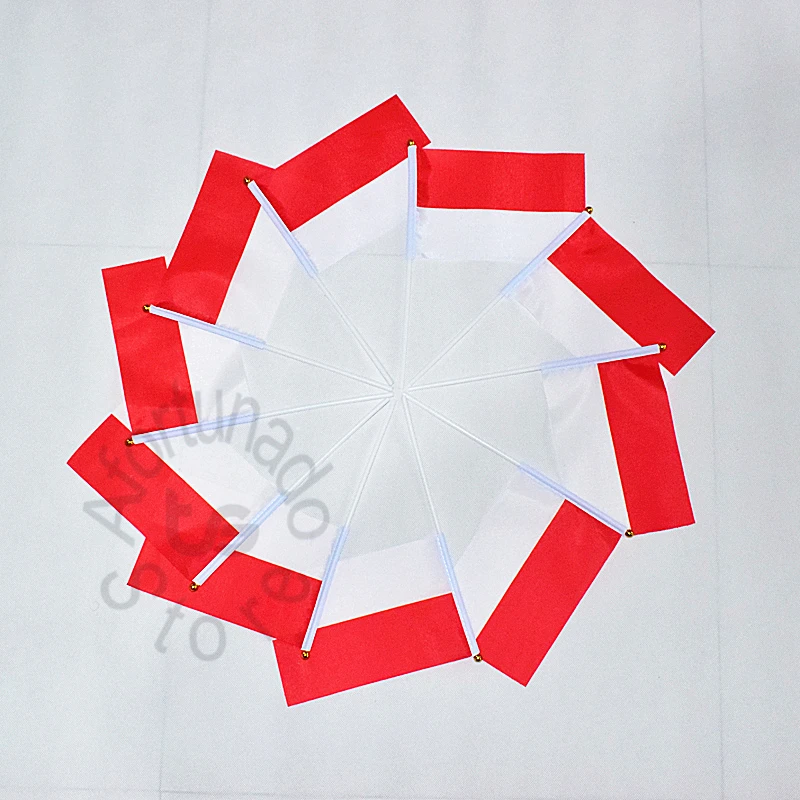 Indonesia 14*21cm  for meet Parade party Hand waving Flag  10pcs/set Indonesia  National Flag