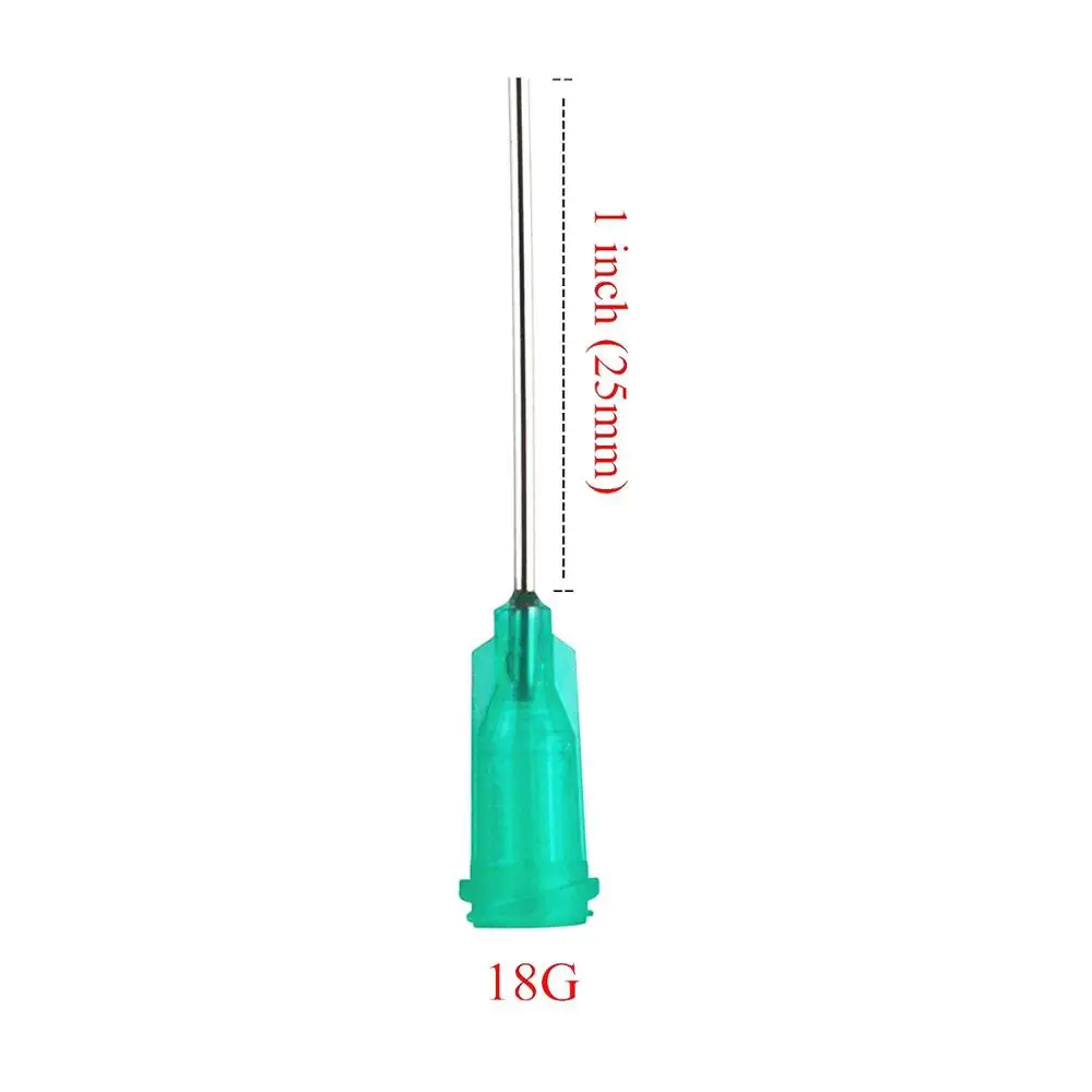 100pcs, Dispensing Needles with Luer Lock 18G x 1"(1Inch Length), Blunt Tip Syringe Needle 18Ga For Mixing Many Liquid