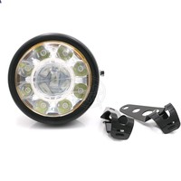 1pc Motorcycle Retro Front 9 LED 55W Bulbs Colorful Headlights Head Lamp+ Bracket Kit for Honda Bobber Chopper Cafe Racer Custom