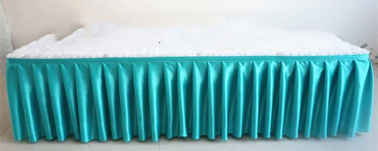 Falda de mesa de gasa de seda de hielo Multicolor, falda de mesa de color blanco para boda, fiesta, banquete, escenario, decoración de Mantel