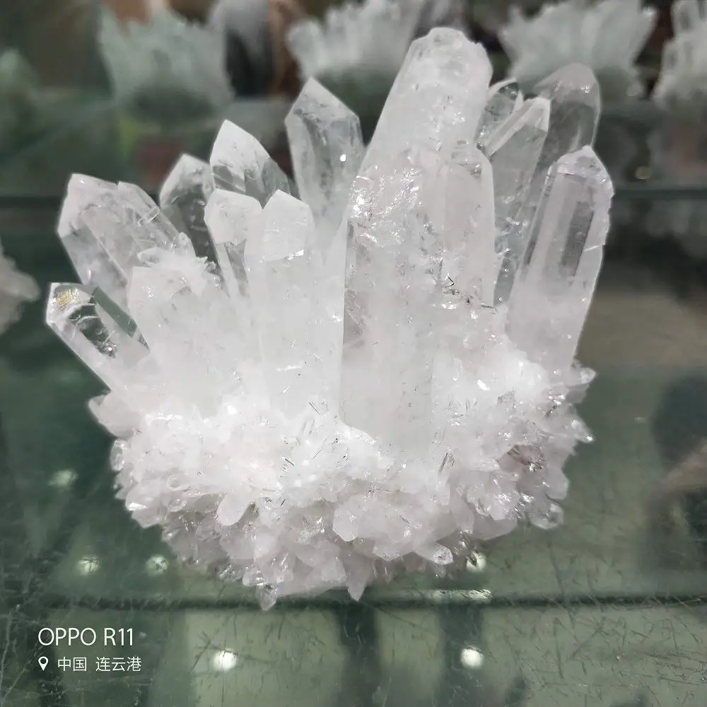 Natural Crystal Druse Quartz Cluster Nunatak Decoration Chakra Healing Reiki Stone Column Point Radiation