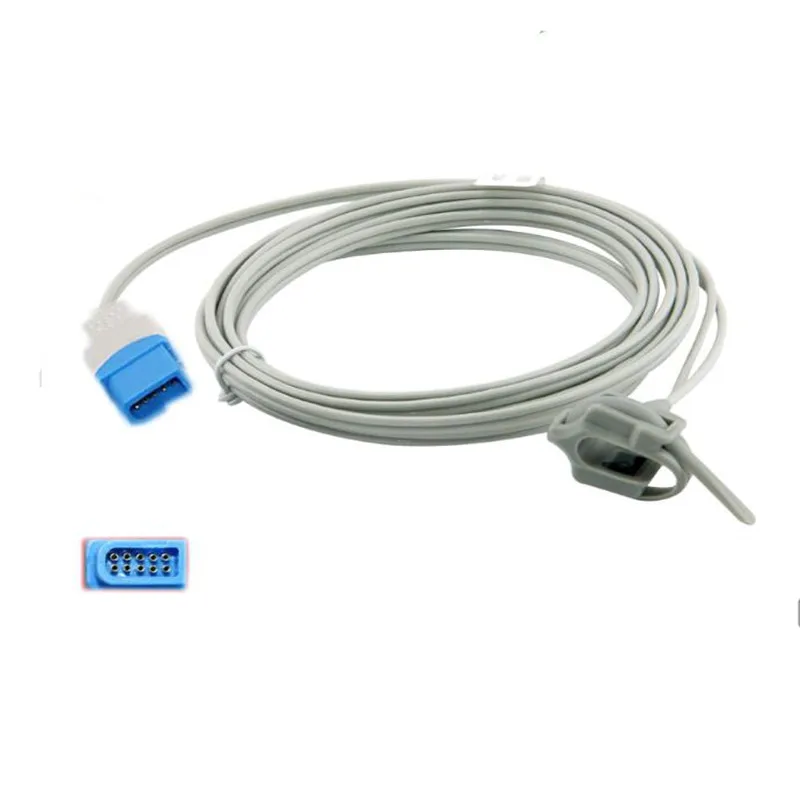 

Spo2 Sensor with Neonate Silicon Wrap Oxygen End Type,Compatible for Spacelabs 1050,1600,1700,3M 10pin,TPU Spo2 Probe