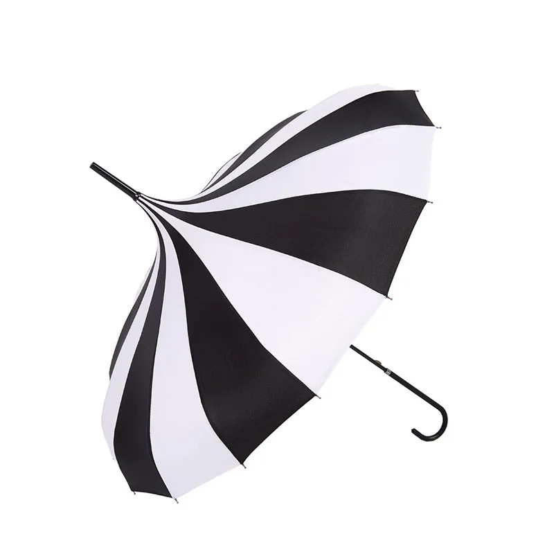 Paraguas de lluvia para hombre y mujer, Parapluie de mango largo, resistente al viento, torre de Pagoda, calidad 16K, gran oferta