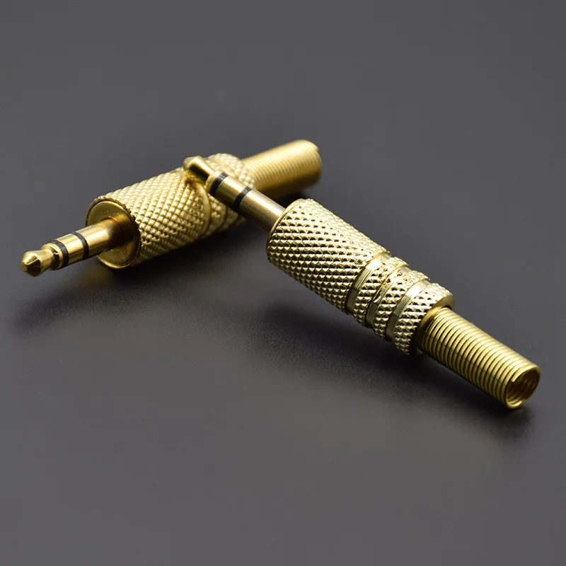 2pcs Gold Plated Metal 3.5mm 1/8\