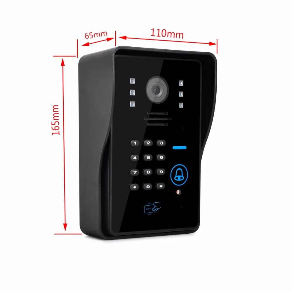 SYSD Doorbell แบบมีสาย 7 "สีวิดีโอประตูโทรศัพท์ Intercom พร้อมรหัสผ่าน RFID ปลดล็อค Night Vision กล้องชุดสําหรับ Apartment