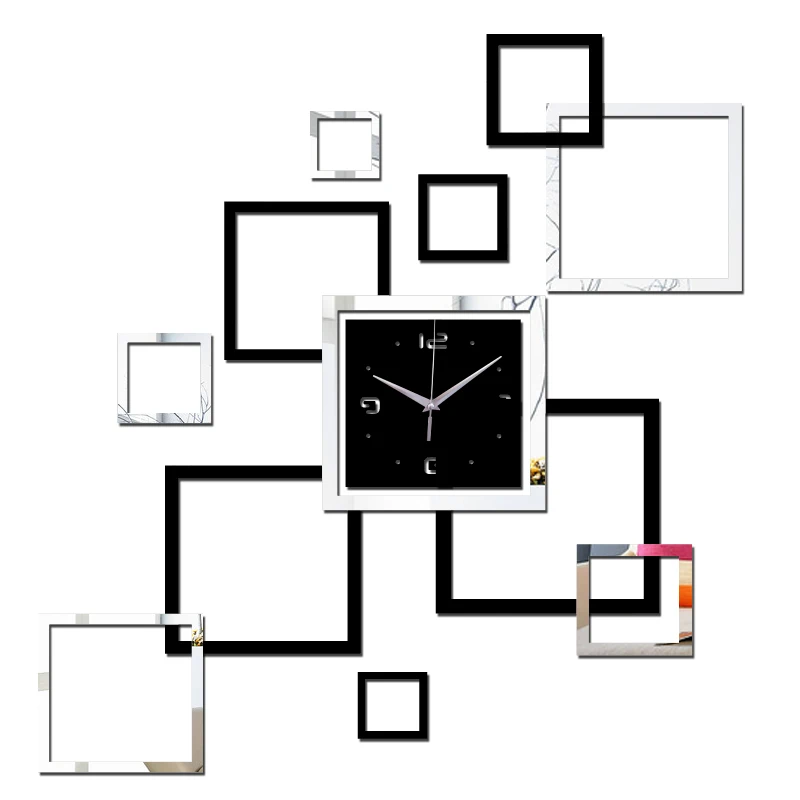 Wall Clocks Acrylic Material Sticker Modern Style Quartz Home Living Room Decoration DIY Geometric Mirror