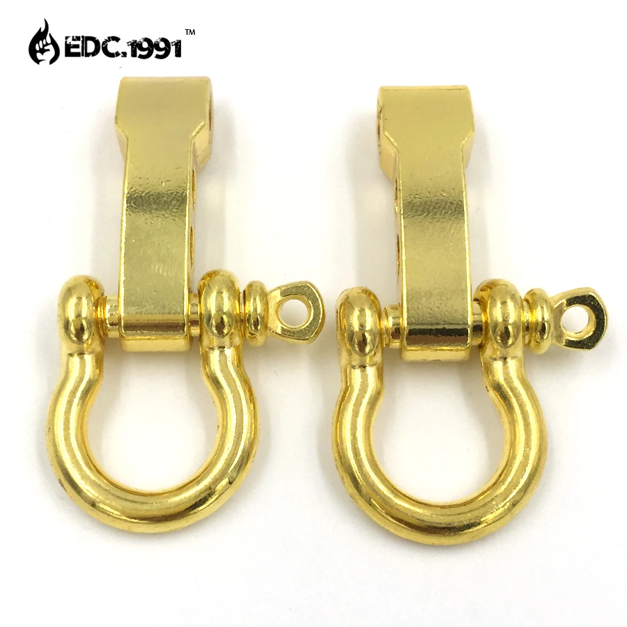 

2 PCS O Shape Zinc Alloy Adjustable Anchor Shackle Emergency Rope Survival Paracord Bracelet Buckle for Outdoor Camping