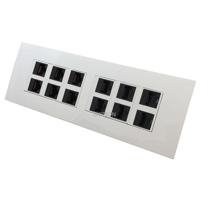 CAT5E CAT6 RJ45 Female To Female Connector 12 Plugs Extender Socket Port 118 Type Panel Outlet