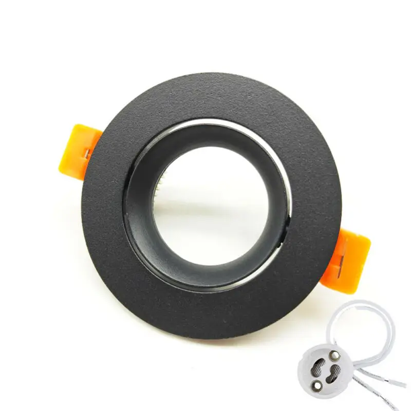 Imagem -02 - Round Black Led Downlight para Teto Lâmpada Embutida Fixação Fixa Encaixe Carcaça Gimbal Preto Spotlight Gu10 Mr16 Diâmetro 88 mm