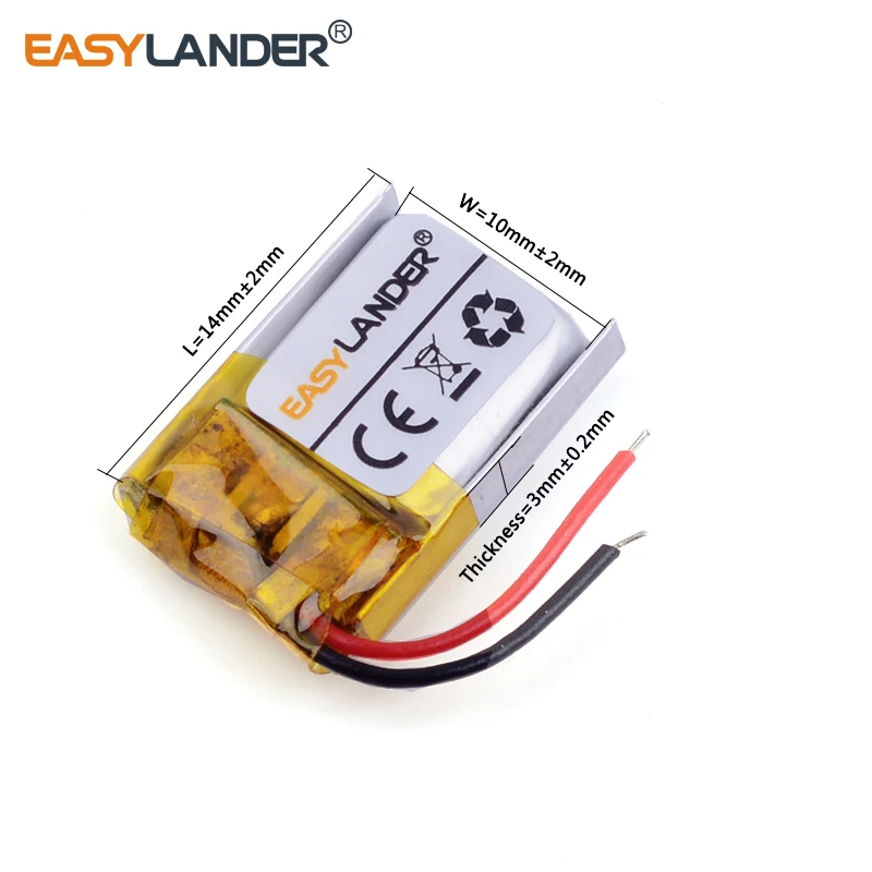 

10pcs /Lot 3.7V 301014 40mAh Rechargeable Lithium Li-ion Polymer Battery for MP4 MP5 MP3 Bluetooth headset micro device