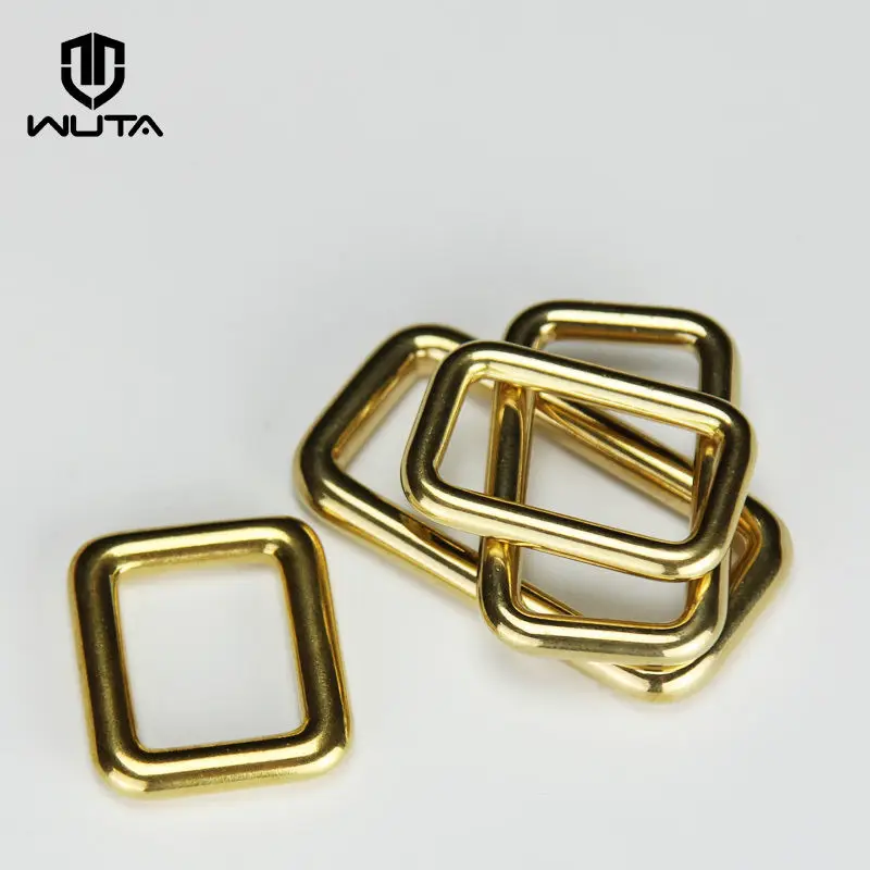 WUTA Solid Brass Rectangle Loop Ring Buckle Metal Square Ring Buckle Bag Luggage Belt Keeper DIY Leather Accessories 1/2/10pcs