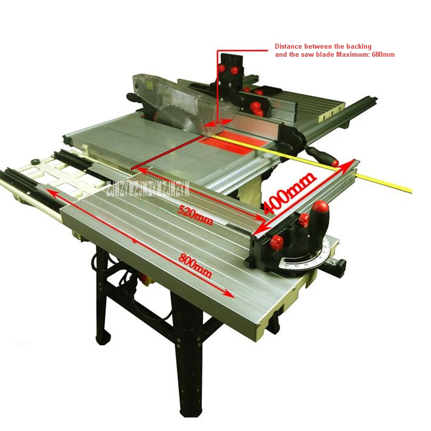 JTS-250IID Multi-Functionไฟฟ้าตารางSaw Precisionเห็นตารางเลื่อนตัดไม้ตารางเลื่อยเครื่อง 220V 1800W