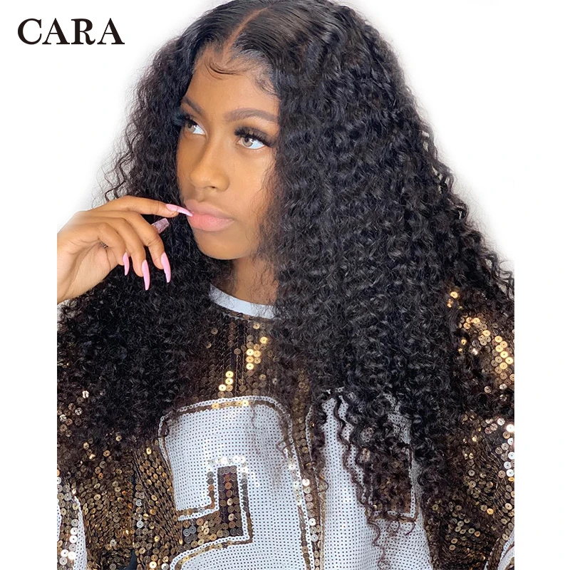 

Kinky Curly Wig 13x6 Lace Front Human Hair Wigs Brazilian Remy 250 Density 360 Lace Frontal Wig Pre Plucked With Baby Hair CARA