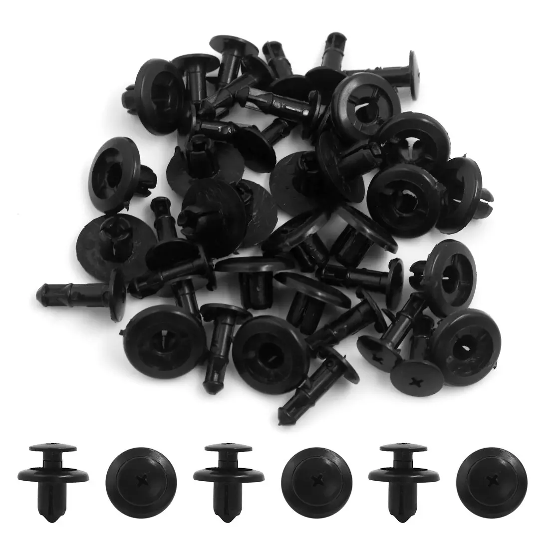 uxcell 20Pcs Black Plastic Rivets Expansion Screws Fastener Fender Bumper Clips 8mm