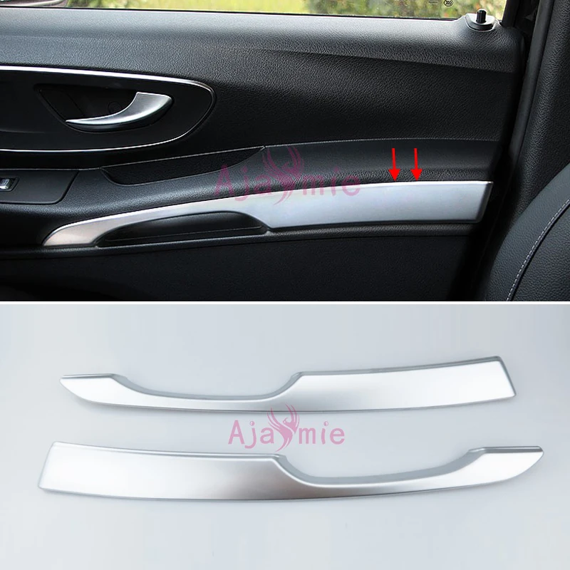 Chrome For Mercedes Benz Vito Interior Door Arm Rest Panel Trim Strip Plate Armrest Covers 2014 2015 2016 2017 Car Accessories