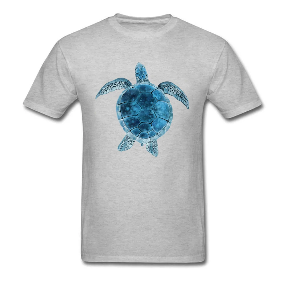 Thanksgiving Day Men T-shirt Watercolor Sea Turtle Cartoon Designer Cotton Black Short Sleeve Tops Tees Turquoise Blue