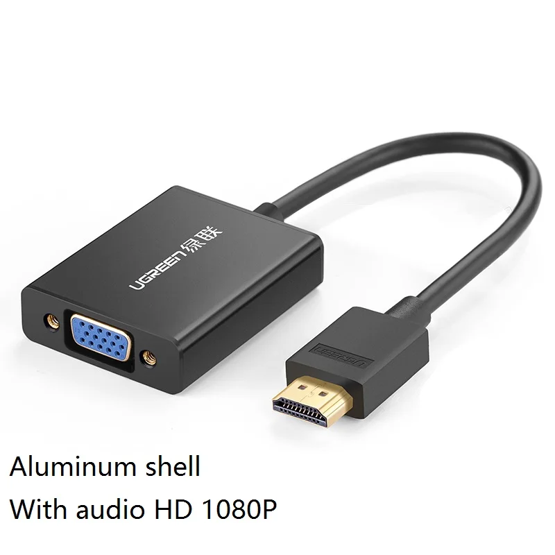 

Кабель-адаптер UGreen HD-VGA с аудиовыходом, HDMI-совместимый видеоконвертер для телевизора, компьютера, проектора