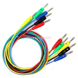 14AWG Color Silicone Banana cable 4mm Banana Male To Male Plug connector For Power Supply Load tester cable 50cm/100cm 10Pcs/lot