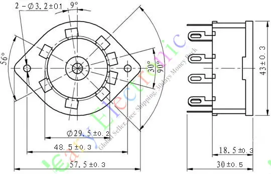 Wholesale and retail 4pc 10pin vacuum tube socket valve base EL156 EL12 EYY13 EF14 AZ12 audio amp DIY free shipping