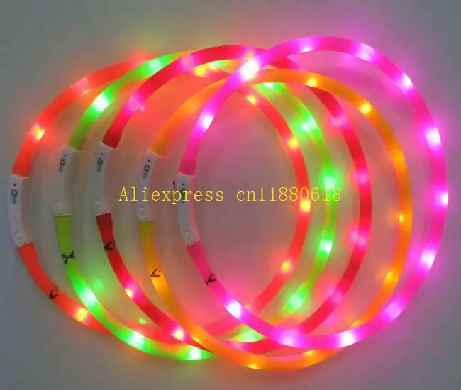 

100pcs/lot Fast shipping Dog Collars USB luminous pet collar led light USB charging dog collar Flash Collar Pet supplies