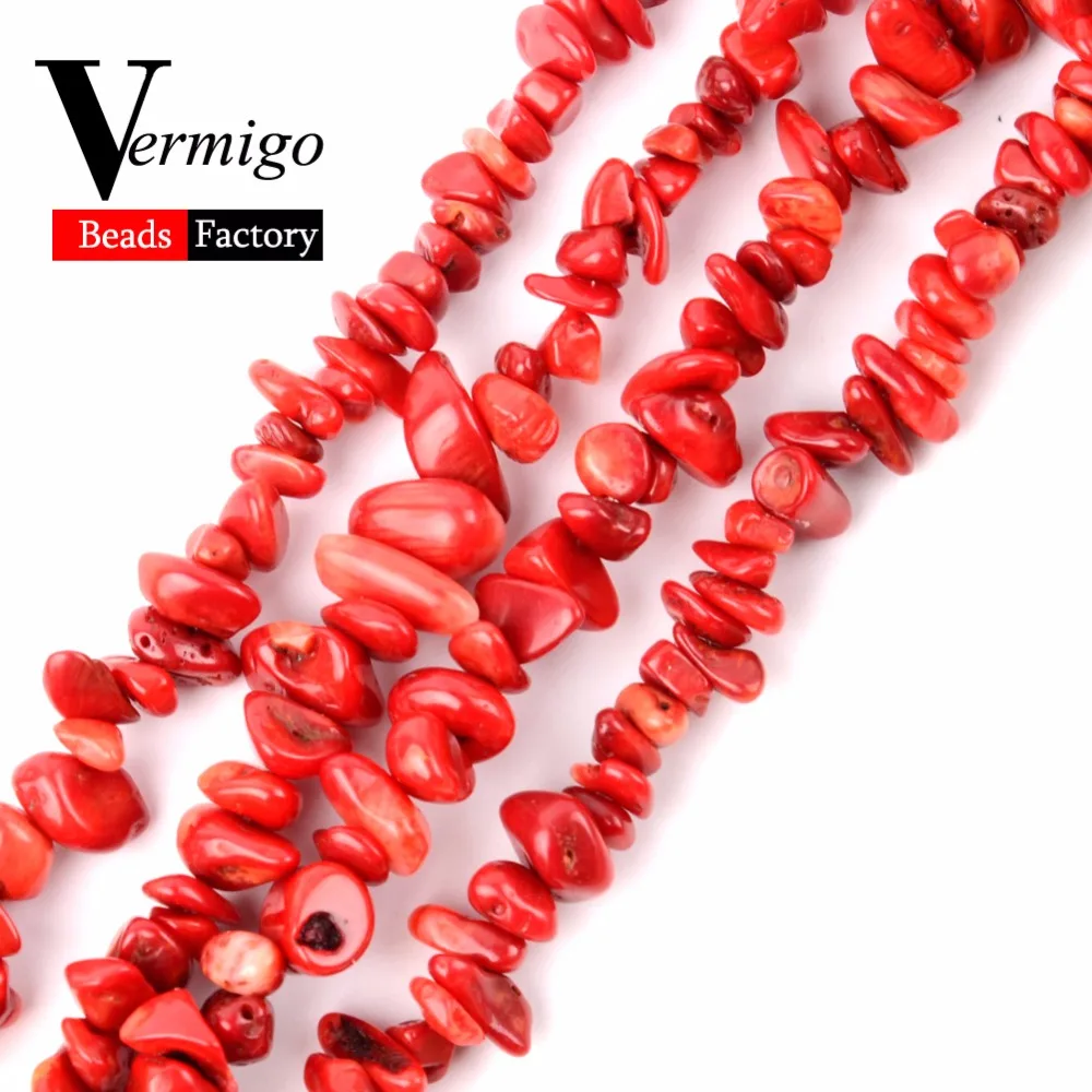 Natural Stone Beads Irregular Red Coral Gravel Chip Beads For Jewelry Making 3-5-8-12mm Diy Bracelet Fashion Jewellery Wholesale