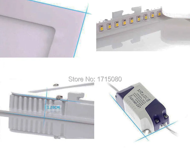 Ultra thin Dimmable 9W LED panel light  flat square LED Recessed ceiling down light 4000K for home luminaria lighting lamp