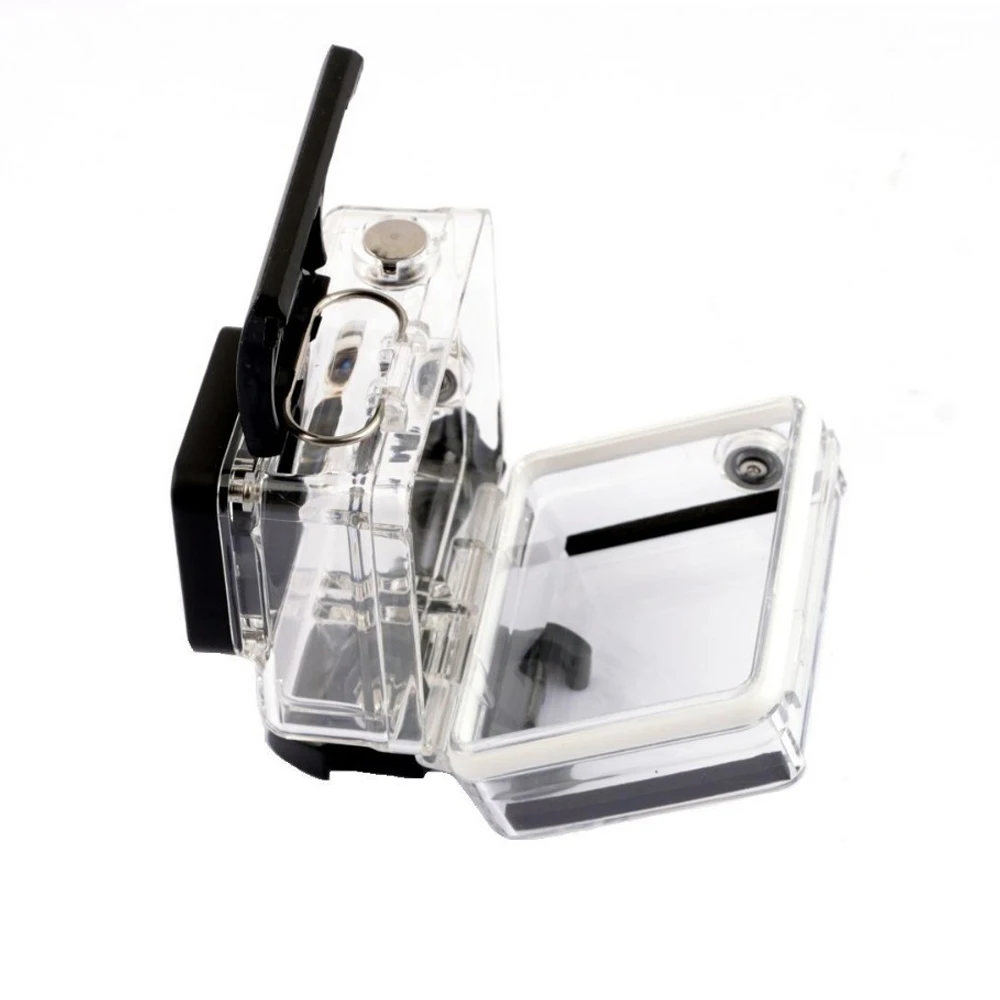 Gopro Hero 4 3+3 Bacpac Lcd 화면+45M 방수 하우징 케이스(확장 백도어) 액세서리용 GoPro Hero 3+4 블랙 액세서리