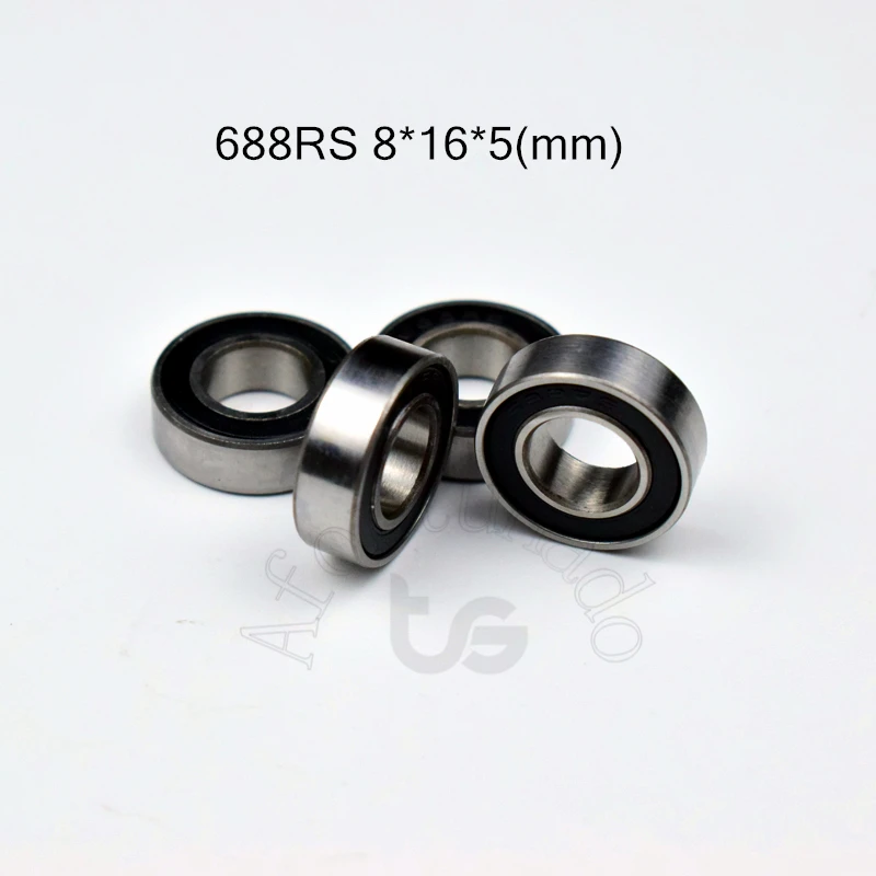 688RS 8*16*5(mm) Bearing 10pcs free shipping chrome steel Rubber Sealed High speed Mechanical equipment parts