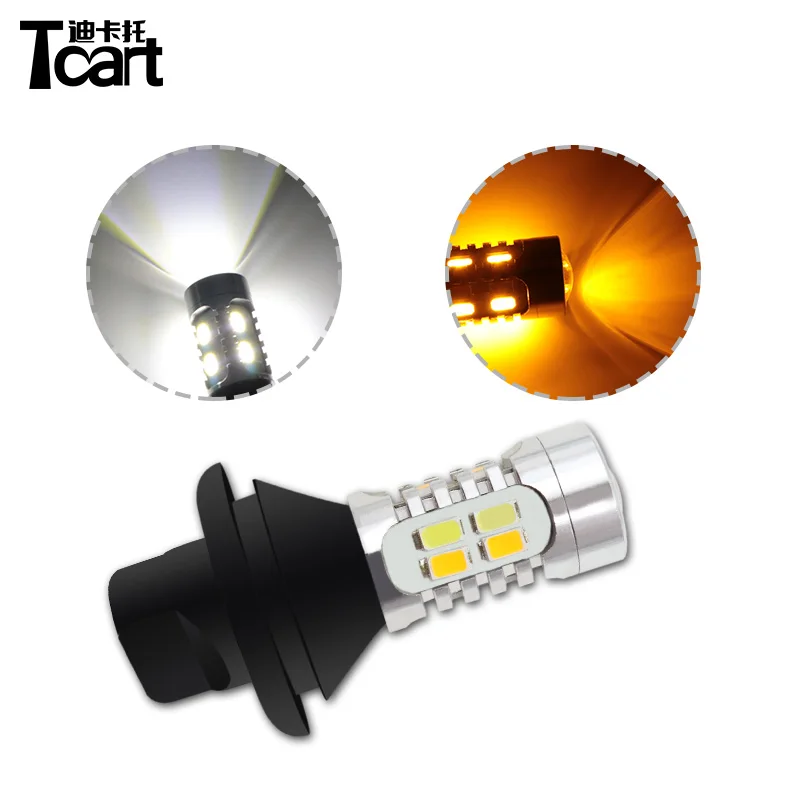 Tcart T20 7440 W21W For Nissan X-trail T31 T25 3157 Leaf 2014 Auto Led Bulbs Car LED DRL Daytime Running Light Turn Signals Lamp