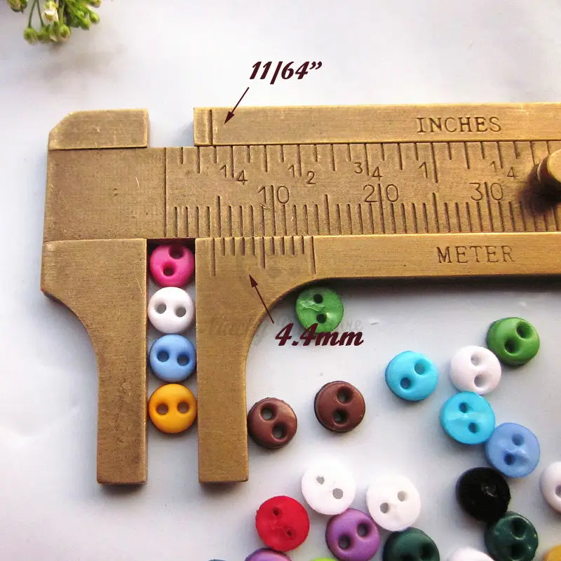 Tiny Buttons 144pcs Mixed / 16 colors 4mm 2 Holes Round Bread Mini Buttons for Crafting Doll Clothes Sewing  Materials Supplies