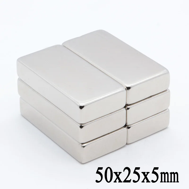 5pcs 50x25x10mm N35 Block Neodymium Magnet Rare Earth Magnets Permanet Powerful Magnets 50mm x 25mm x 10mm