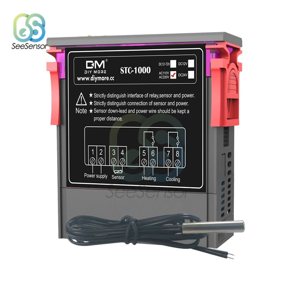 Imagem -03 - Termostato Digital para Controle de Temperatura em Incubadora Termostato de Led de 1000 para Manutenção de Temperatura em Incubadora para Aquecimento e Resfriamento Termorregulada por Relé de 12 a 24v 220v