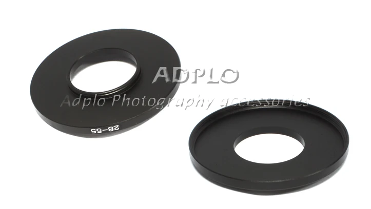 28mm-29mm/28mm-37mm (plateado)/ 28mm-42mm/28mm-52mm/28mm-55mm/28mm-58mm Step-up anillo adaptador de filtro de Metal