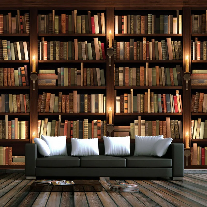 

Custom Photo Wallpaper 3D Bookcase Bookshelf Mural Study Room Elders' Room Living Room Sofa TV Background Wall Paper Home Decor