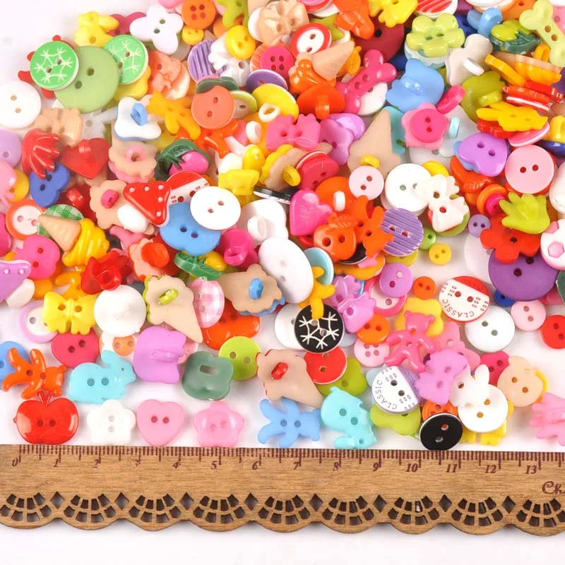 100pcs mixed Shank and Flatback Cartoon Dyed Plastic buttons for kids coat boots sewing clothes Scrapbooking DIY Craft MT1895