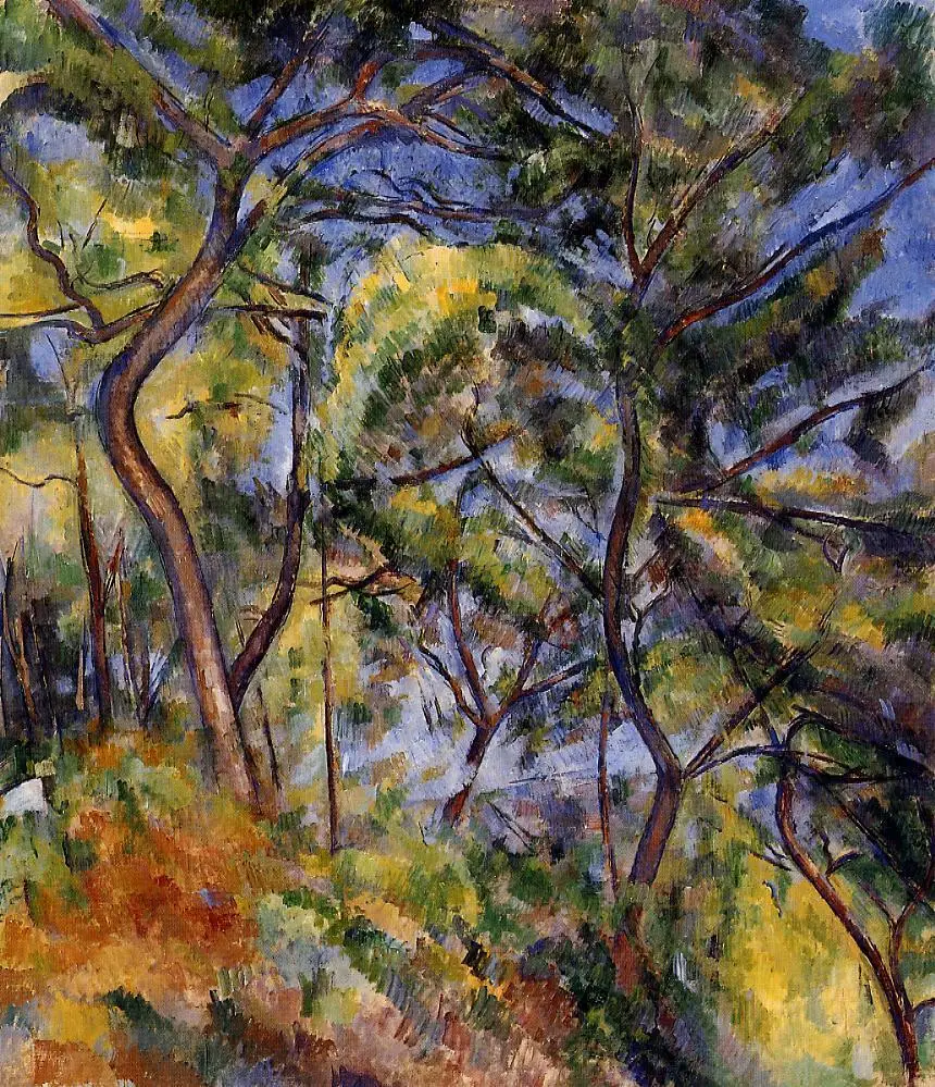 Handmade Oil Painting Reproduction on linen canvas,forest-1894 BY paul Cezanne ,Free Shipping ,TOP quality