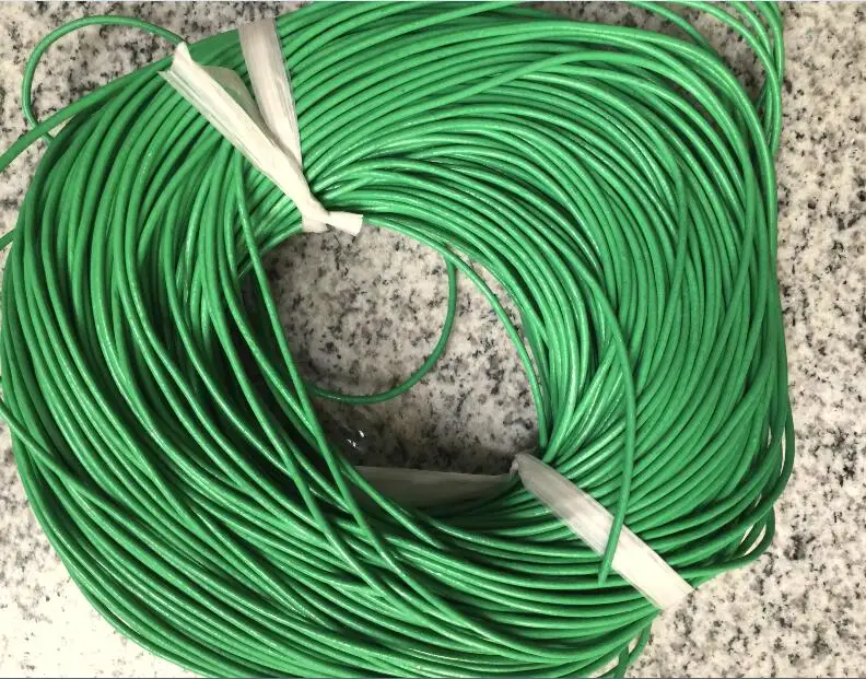 

100Meters 2mm emerald green Real leather cord Round Genuine leather Cord Thread Wire For Bracelet Necklace Jewelry Design