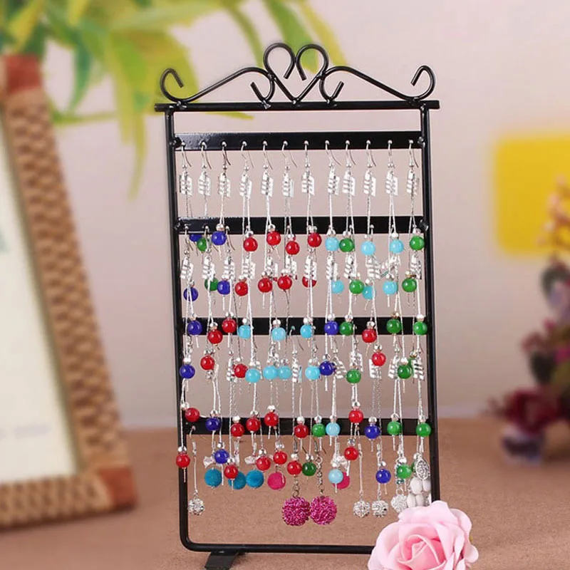 30pcs Useful 48 Holes Black White Jewelry Handing Earring Display Necklace Showcase Rack Stand Holder Home Storage ZA5245