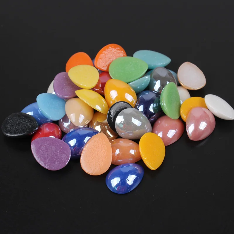 17 Color Ceramic Beads Half water drop Mix color 4mm-18mm 6 Sizes DIY Craft Flatback Pearls Stones Nail art free shipping