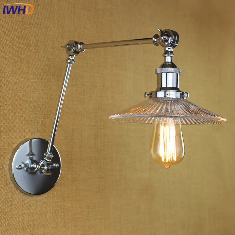 

IWHD Glass Vintage LED Wall Light Up Down Iron Luminairia de Pareda Loft Style Wall Lamp Edison Bulb Light Fixtures Wandlamp