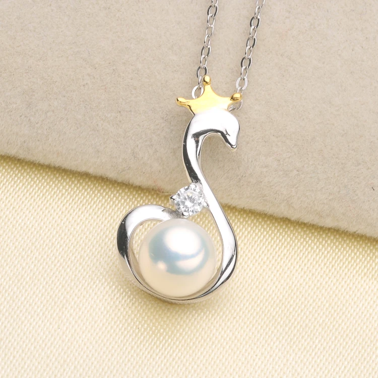 

Crown Swan Pendant Holder S925 Sterling Silver Pearl Pendant Settings Women DIY Pendant Jewelry Fittings 3Pieces/Lot