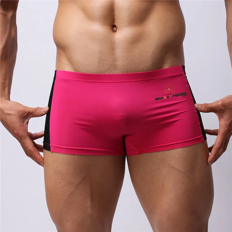 New Sexy Men Boxer Shorts BRAVE PERSON Man Underwear Comfortable Underpants Knickers Patchwork Fashion Cozy Boxer B1005