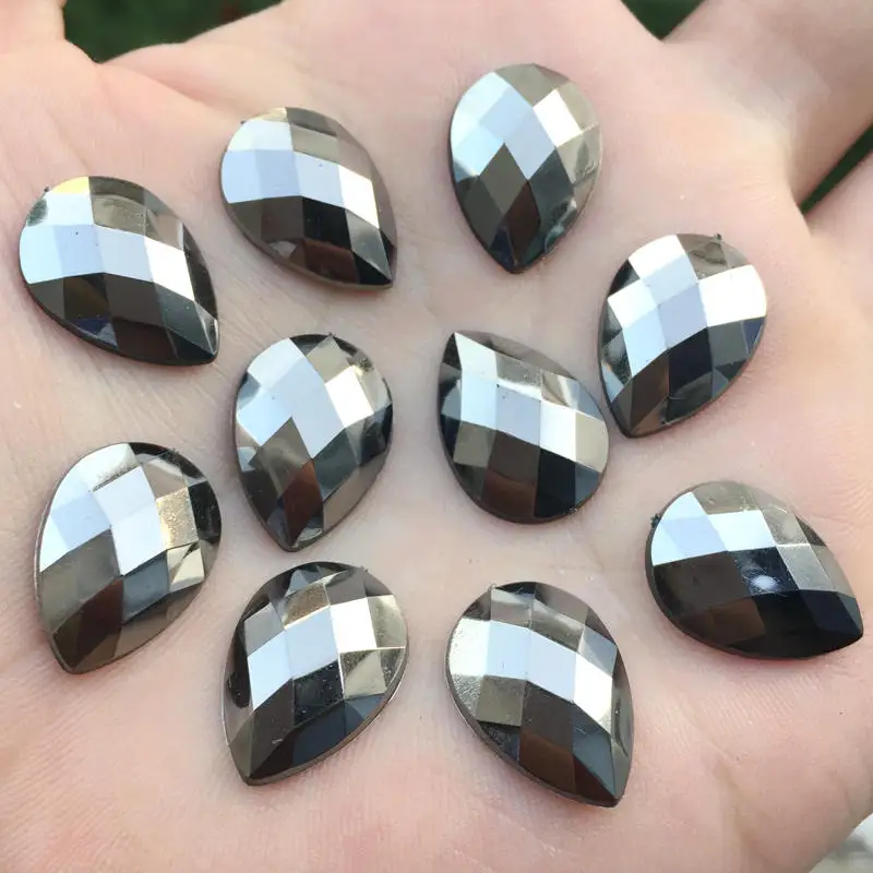 Diamantes de imitación de reverso plano para boda, piedras acrílicas strass para boda, 20 piezas, 13x18