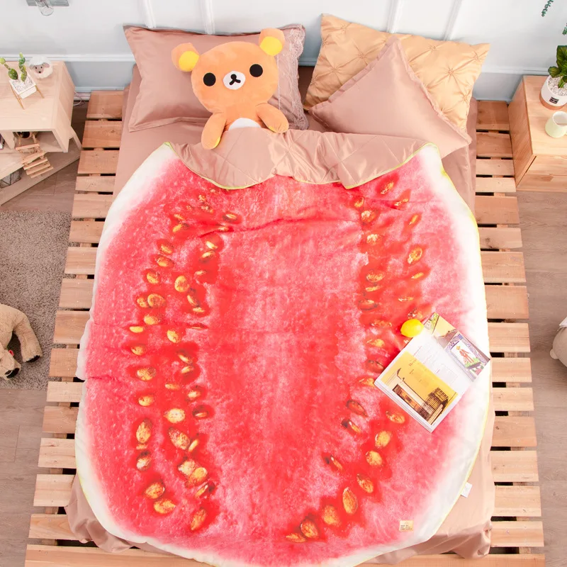 Creative blankets summer Fruit watermelon quilt bed sheet wedding decoration Bedding set  Cartoon quilt bedroom decor Children