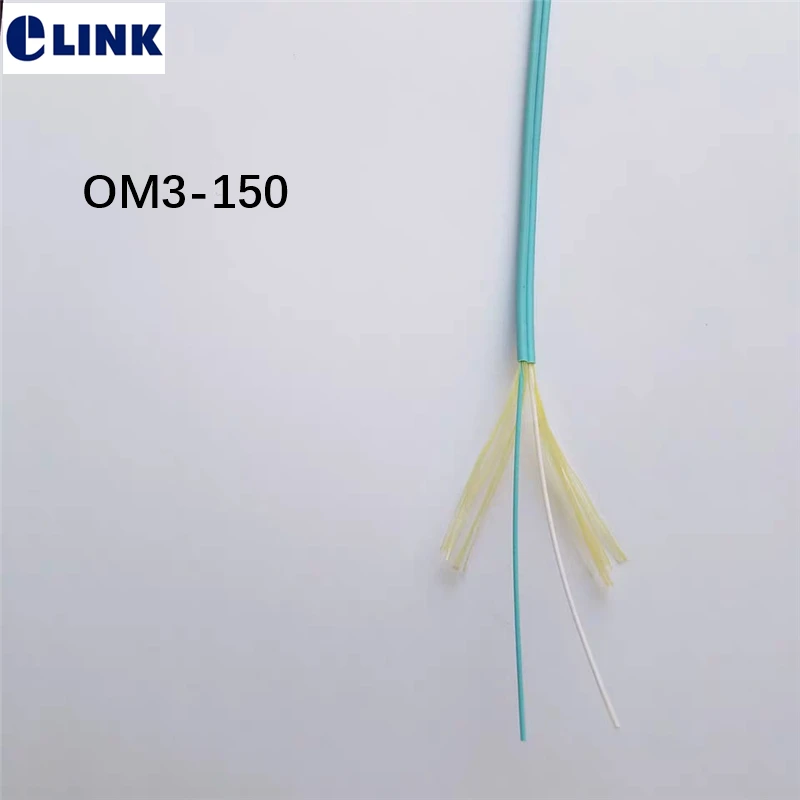 

OM3-150 fiber optic duplex cable 2.0mm aqua color indoor for fiber patchcords 2km/roll ftth wire 1km/roll ELINK 2000m