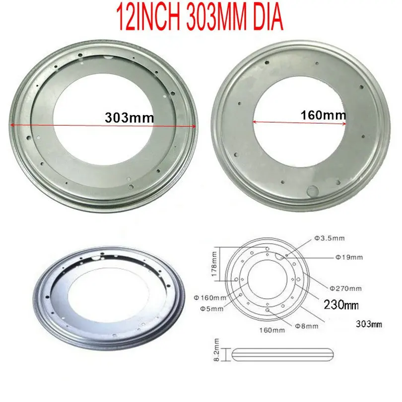 

HQ 12INCH (300MM) TV Rack Desk Tool Full Ball Bearing Swivel Plate Lazy Susan Turntable