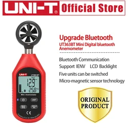 UNI-T UT363BT Mini Digital Bluetooth anemometro palmare Digital velocità del vento Tester del vento Meter aggiornato da UT363